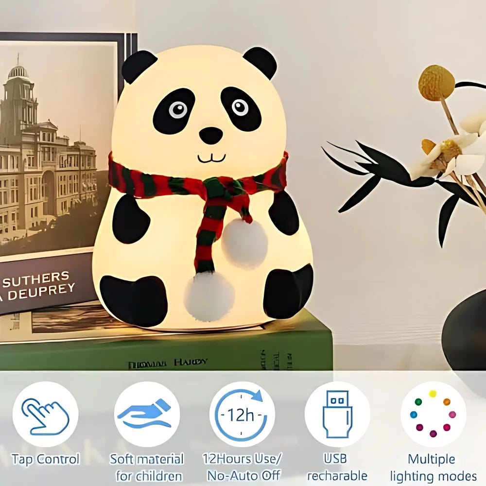 Rechargeable Silicone Panda Night Light for Kids